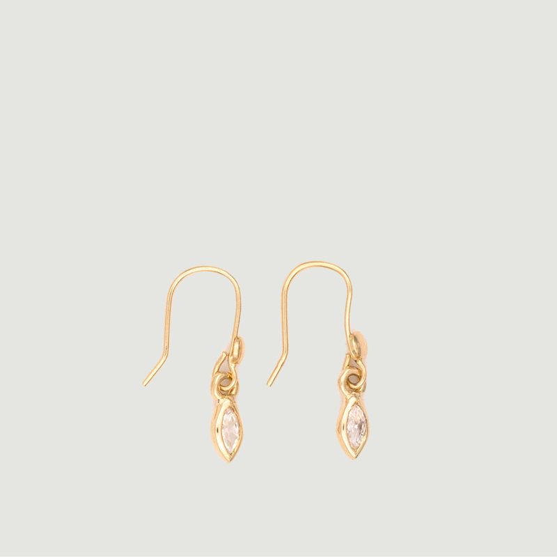 Marquises gold plated brass sleepers earrings - Luj Paris
