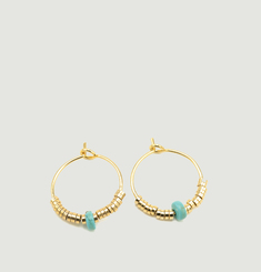 Josephine hoop earrings with turquoise howlite