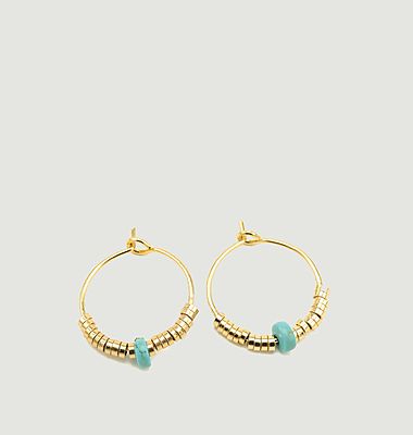 Josephine hoop earrings with turquoise howlite