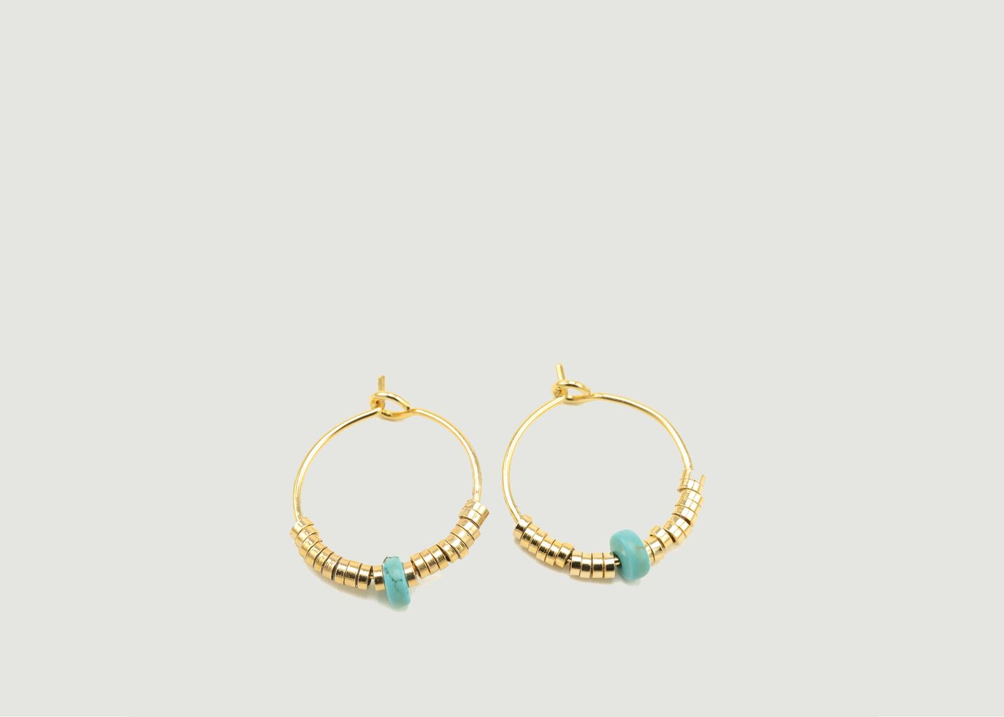 Josephine hoop earrings with turquoise howlite - Luj Paris