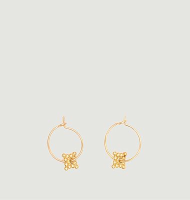 Charmantes gold plated brass mini hoop earrings