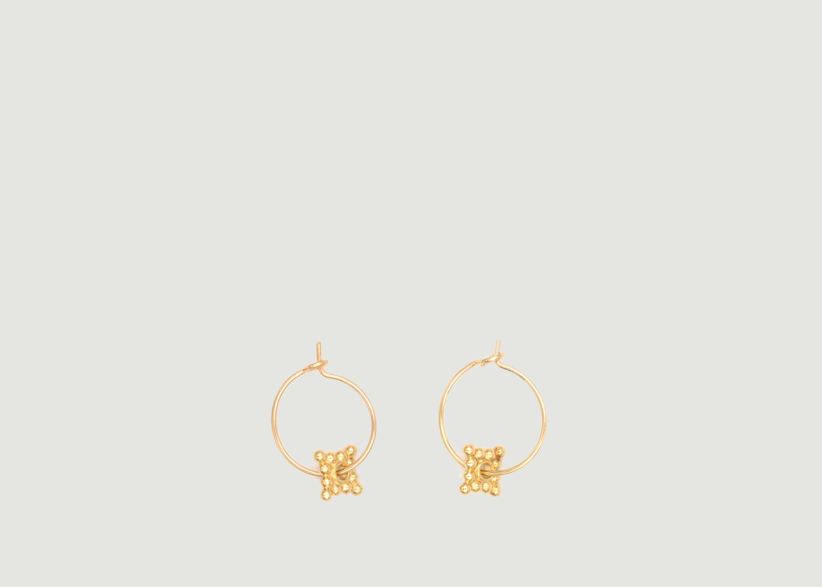 Charmantes gold plated brass mini hoop earrings - Luj Paris