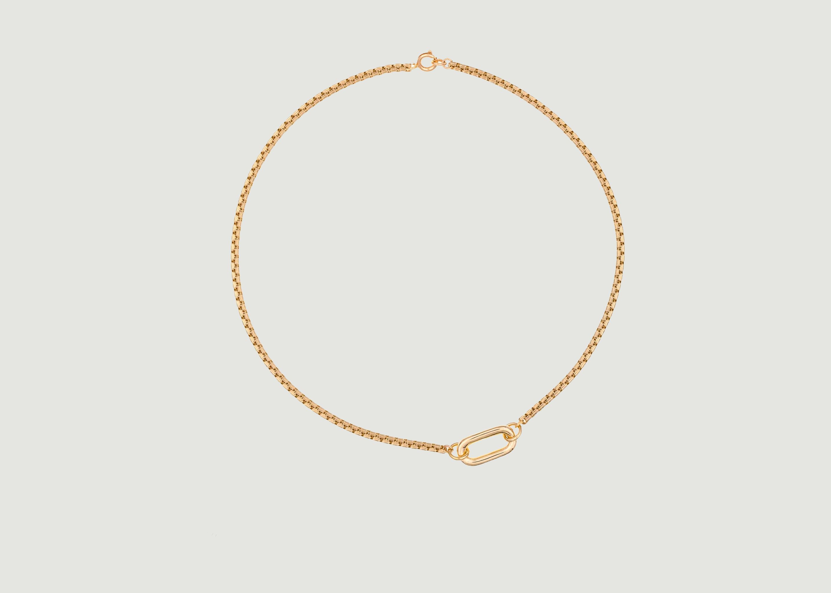 Inès gold-plated brass venetian link choker necklace - Luj Paris