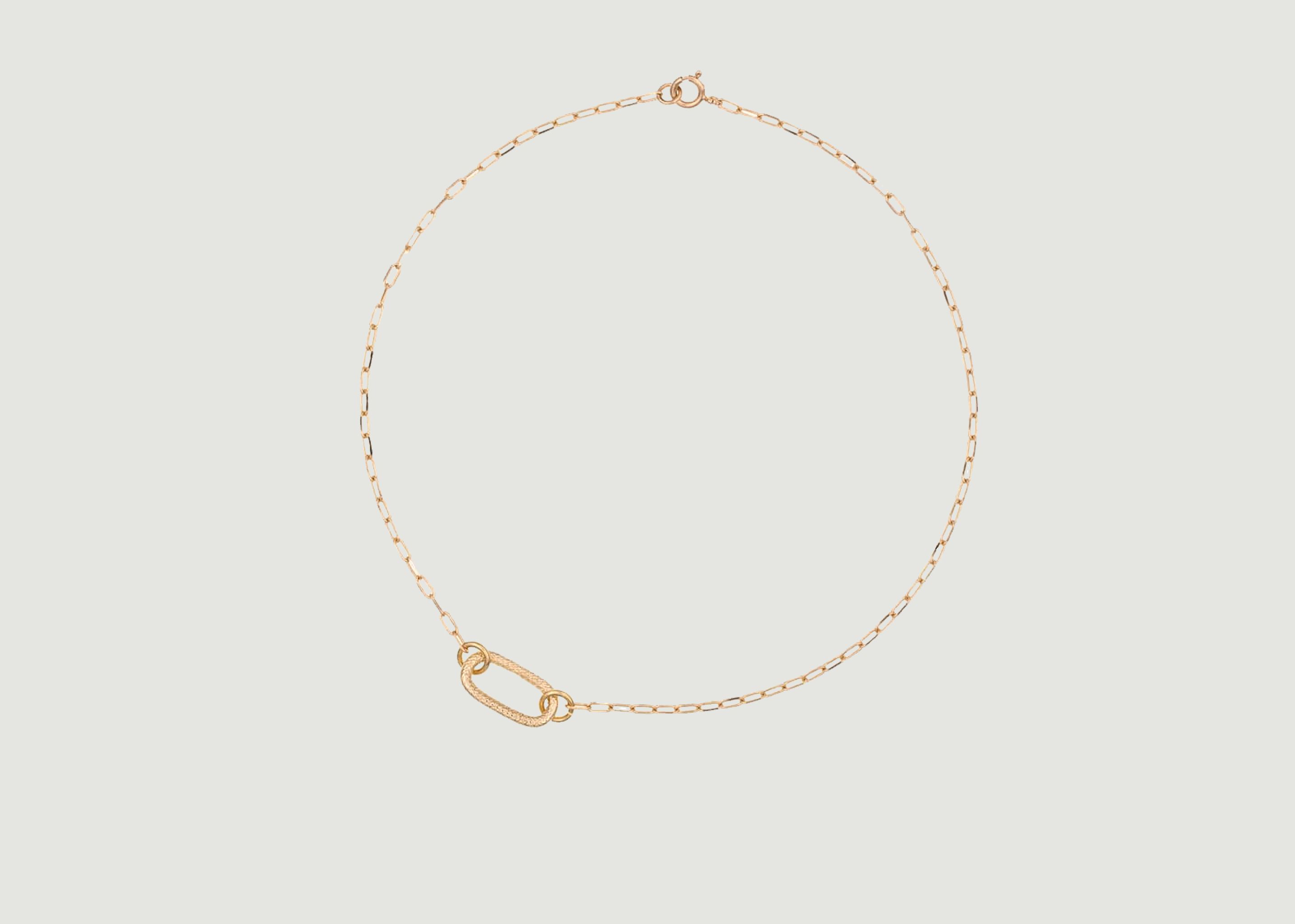 Choker necklace convict link gold plated brass Titi - Luj Paris