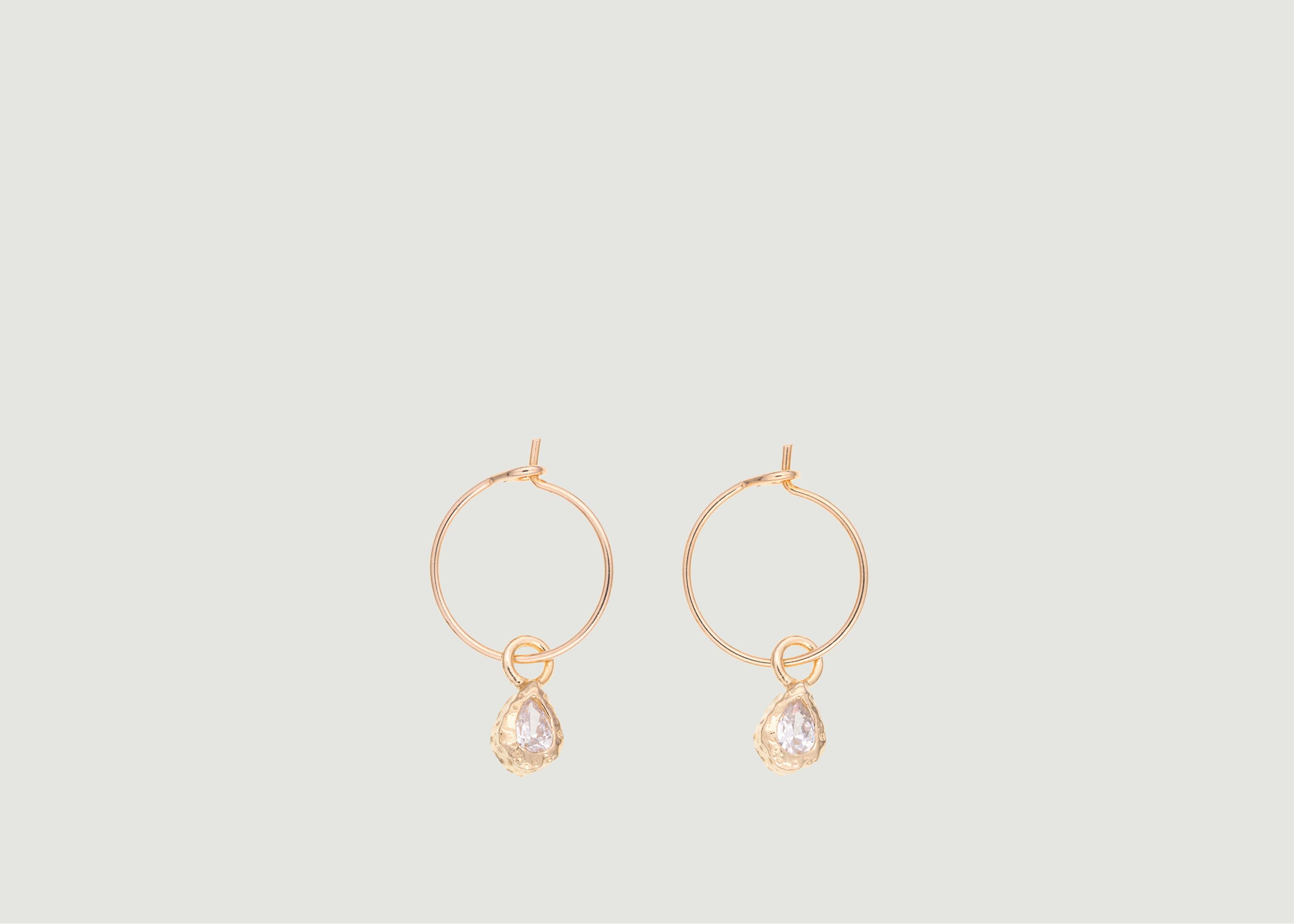 Jo hoop earrings with pendant - Luj Paris