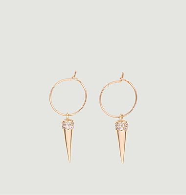Emilie small hoop earrings with shiny peak