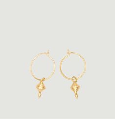 Dada small hoop earrings with indian spinning top
