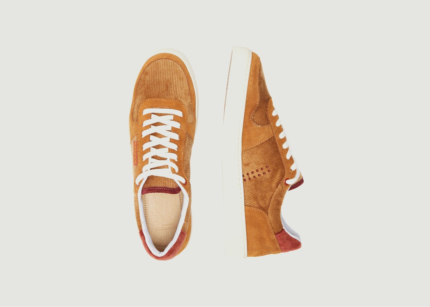 Arthur corduroy and suede leather low sneakers - M.Moustache