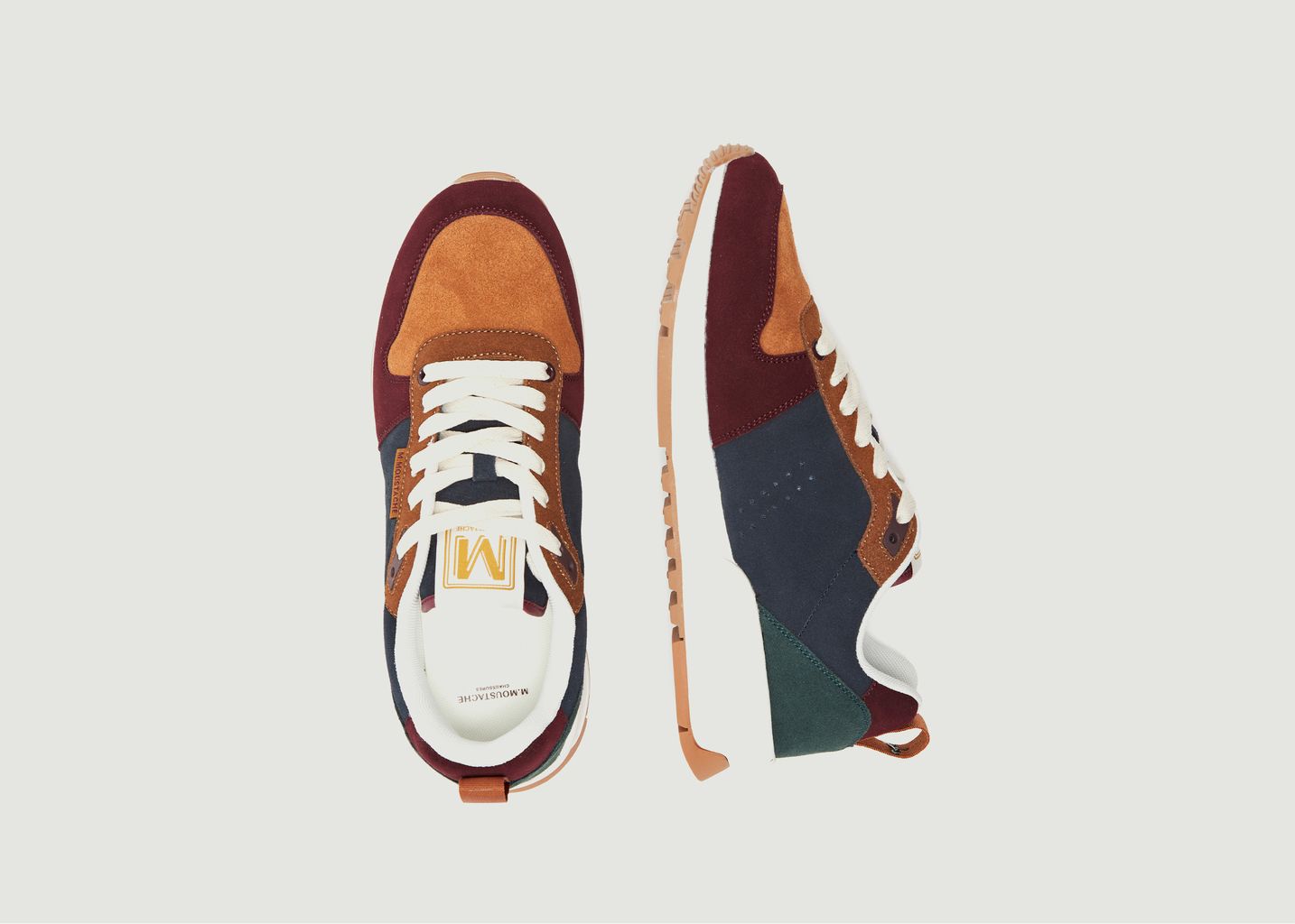 Sneakers basses de running en cuir suédé Daniel - M. Moustache