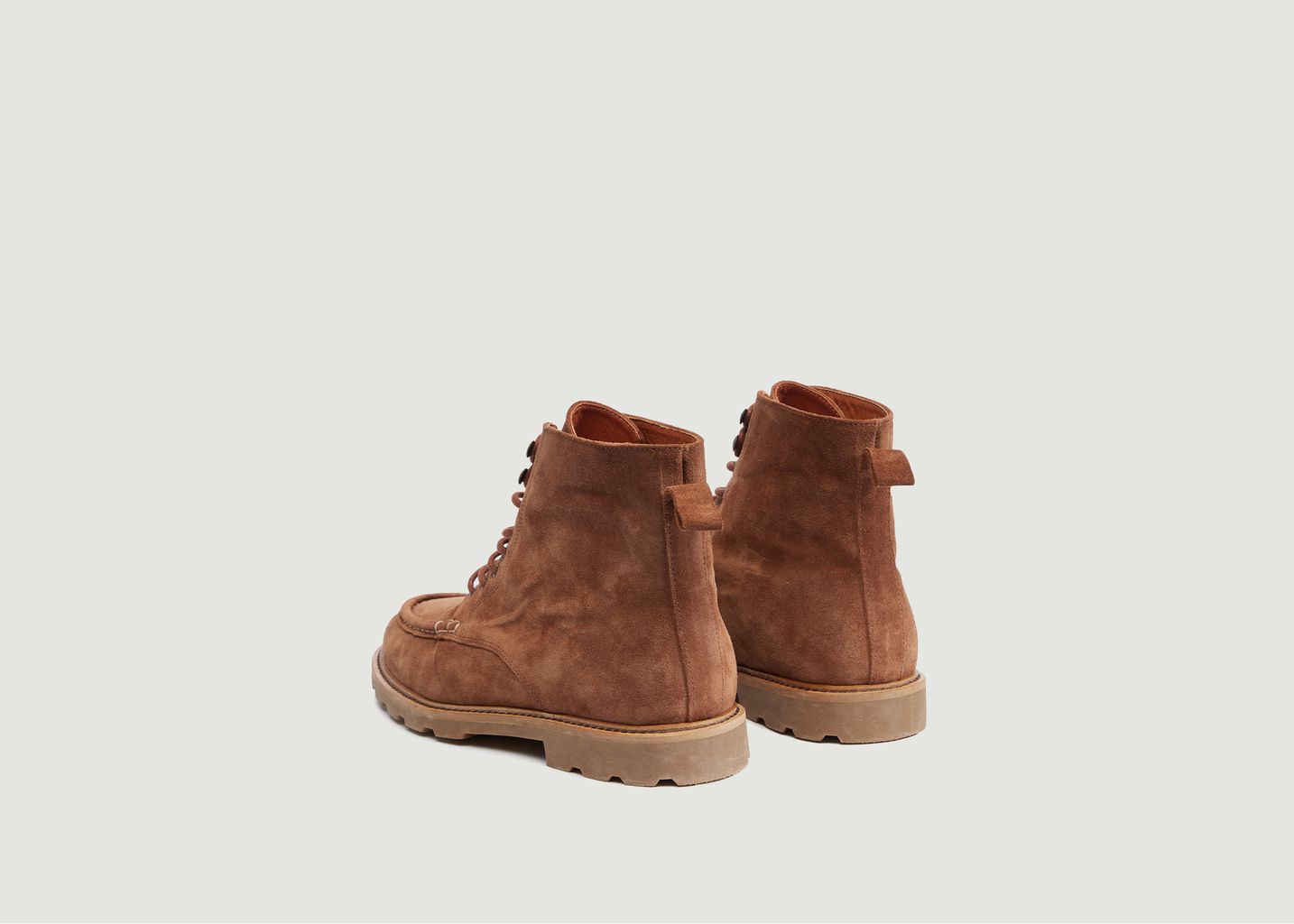 Bottines en croûte de cuir à lacets Lucas - M. Moustache