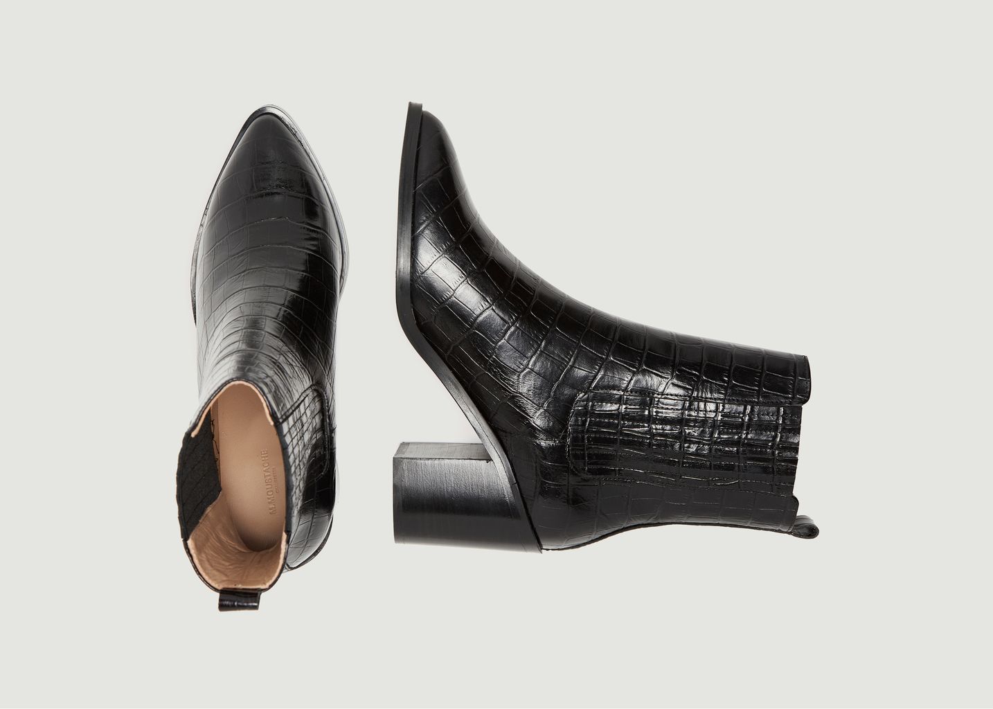 Bottines en cuir façon croco Manon - M. Moustache