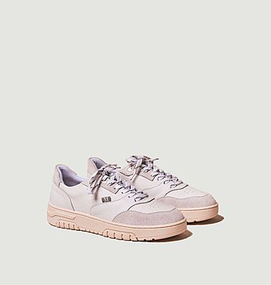 Albertine leather and suede low top trainers