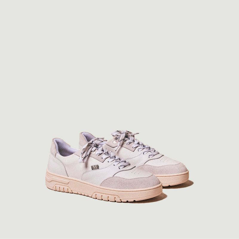 Albertine leather and suede low top trainers - M.Moustache