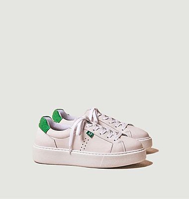 Apolline leather and sponge low top trainers 