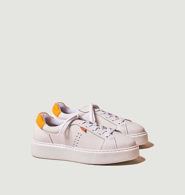 Apolline leather and sponge low top trainers
