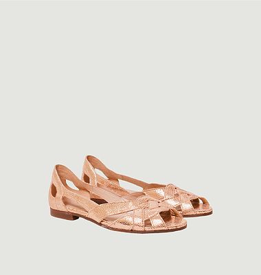 Clementine sandals in cracked leather