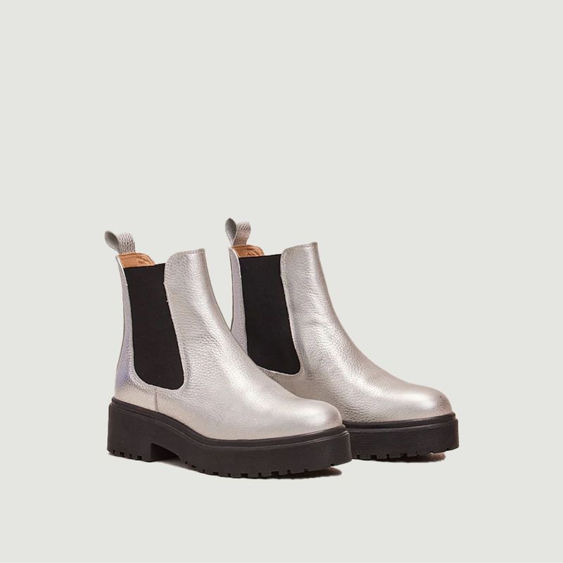 Chelsea boots en cuir grainé à plateforme Flora - M.Moustache