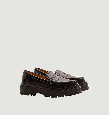 Nadège pleated leather loafers