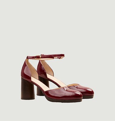 Domitille pleated leather pumps