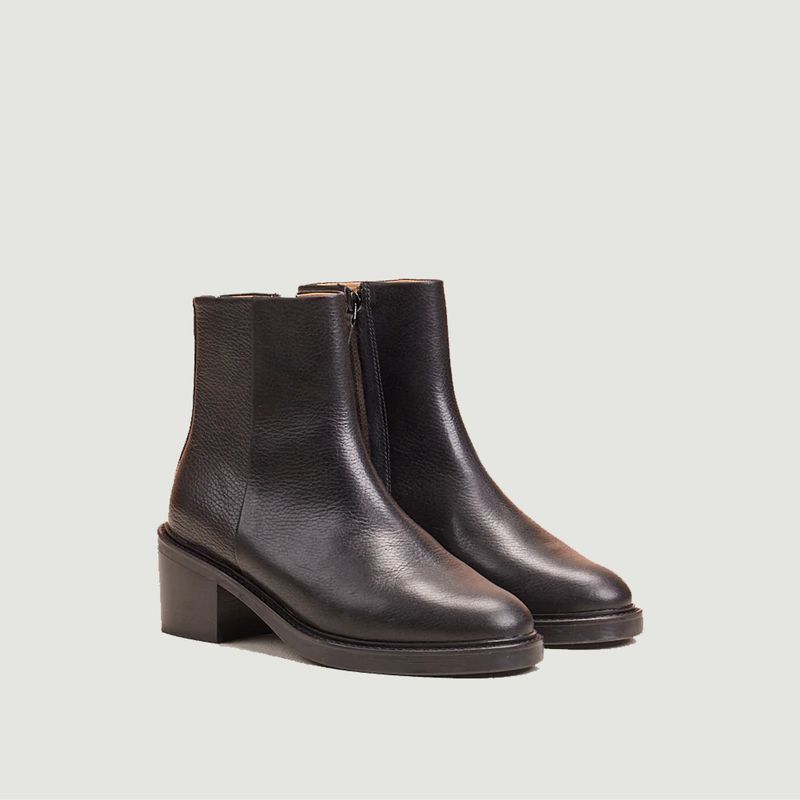 Véronique grained leather boots - M.Moustache