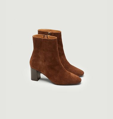 Brown heeled boots