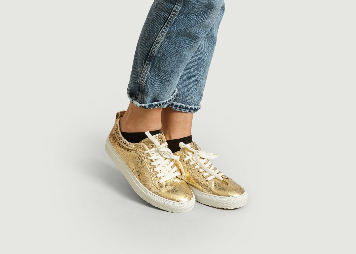 Sneakers En Cuir Craquelé Brigitte - M. Moustache