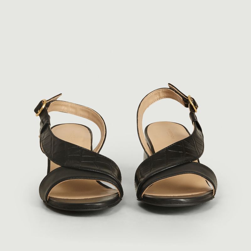 Delphine Croco Effect Leather Sandals - M.Moustache