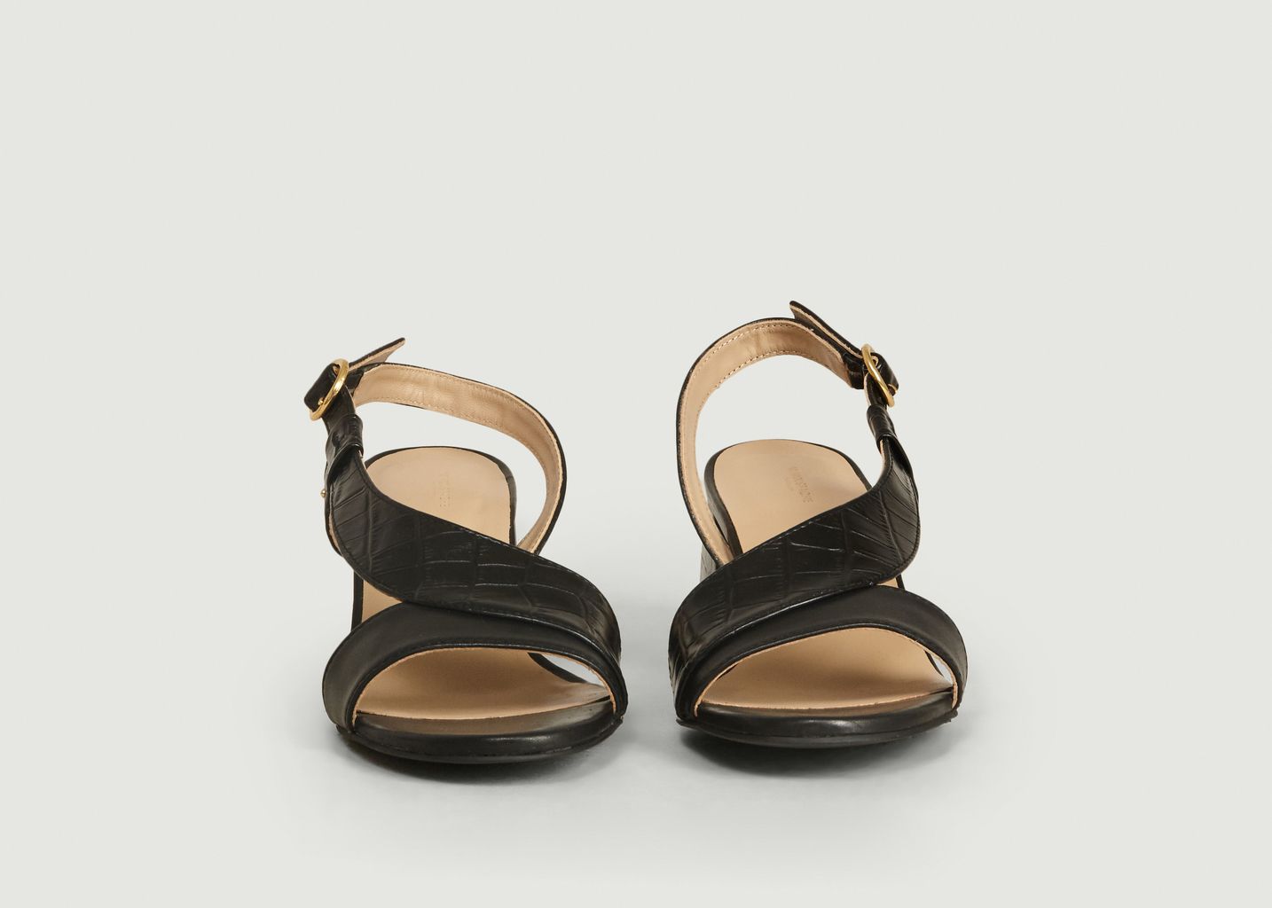 Delphine Croco Effect Leather Sandals - M.Moustache
