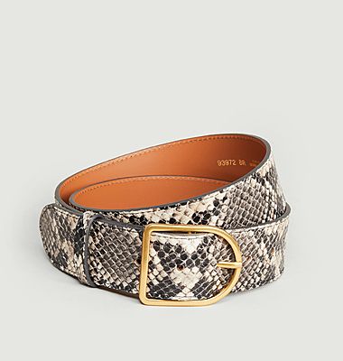 Python effect leather belt