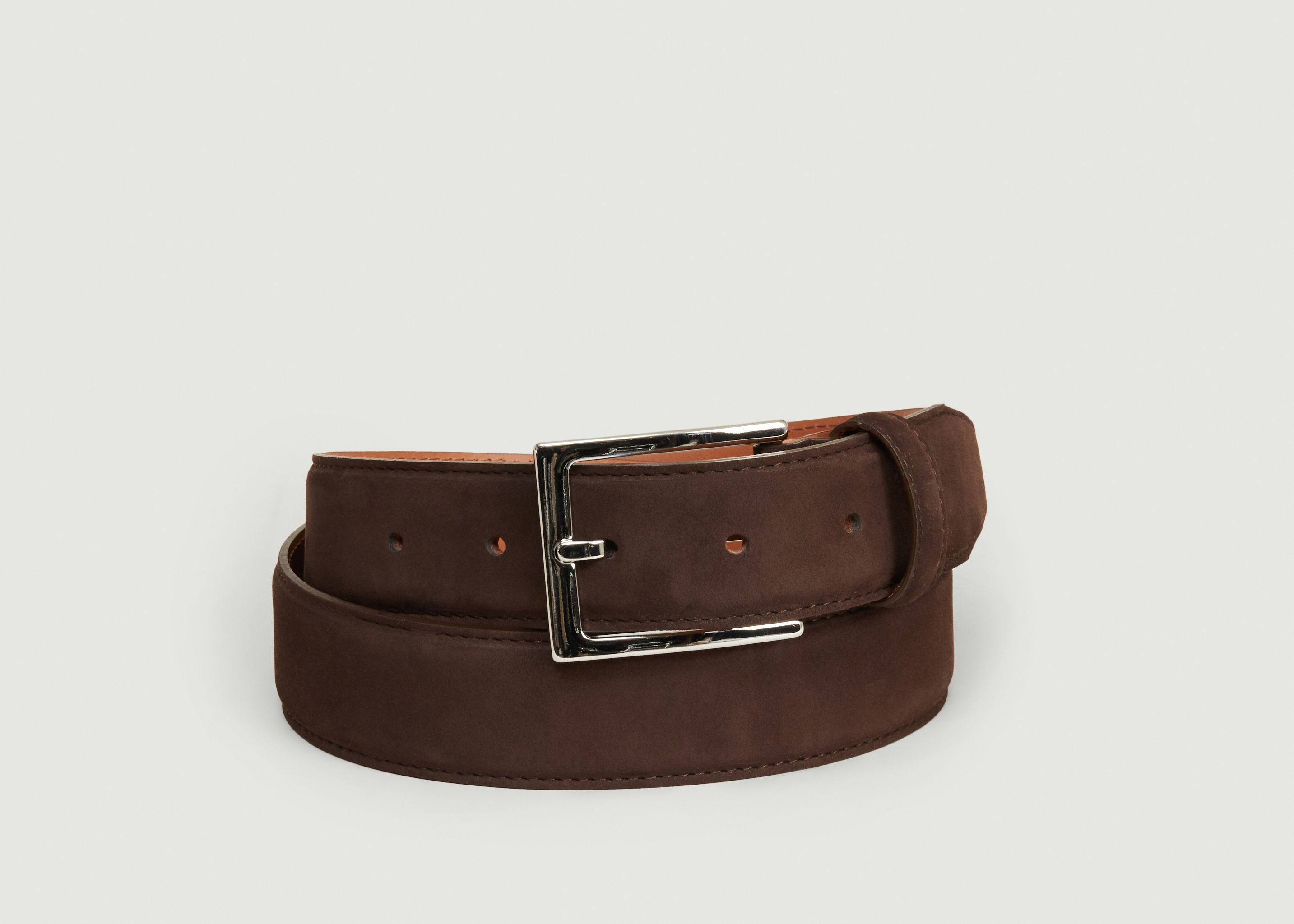 Nubuck leather belt 35 mm - Maison Boinet