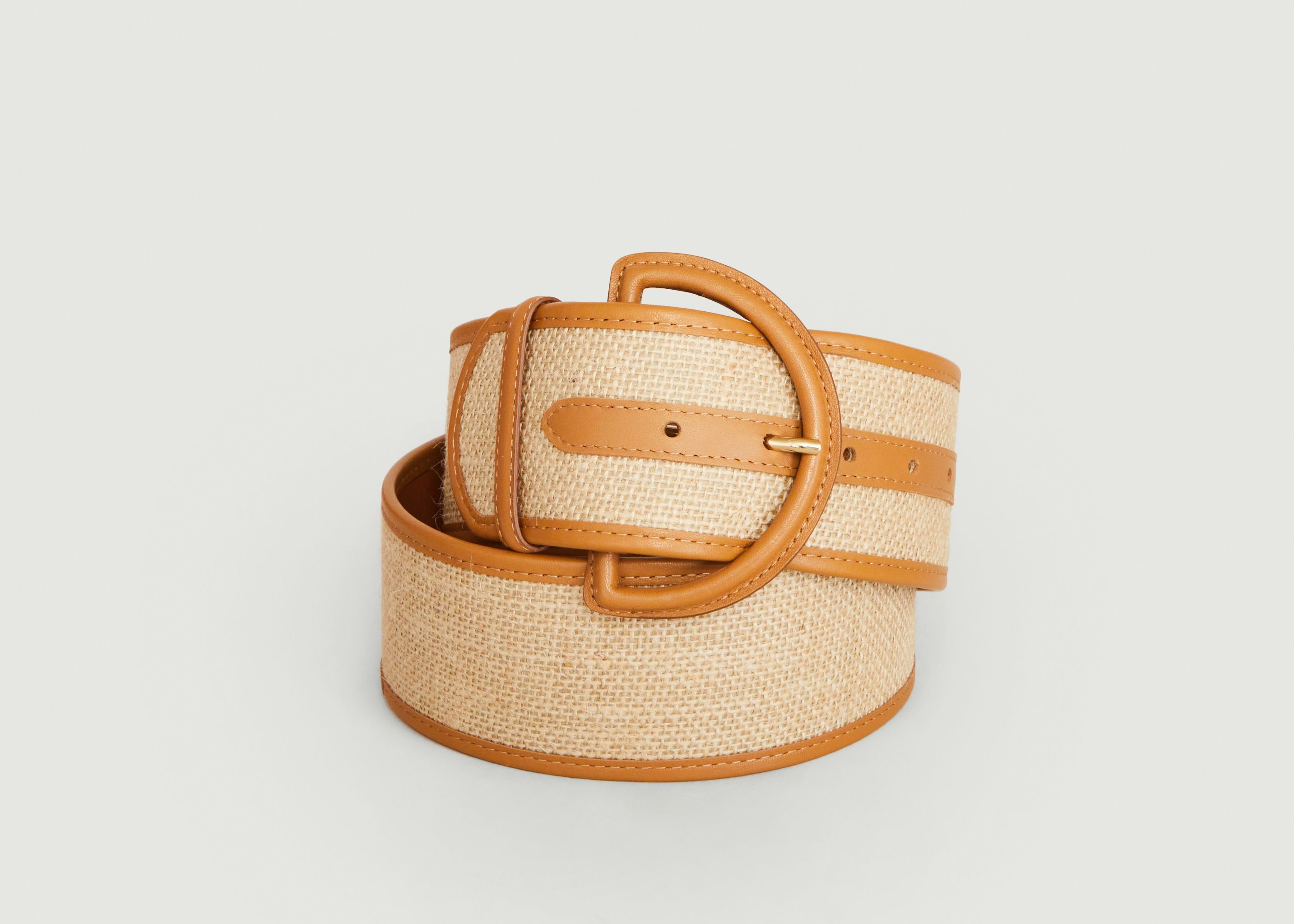 Beige Camel leather belt - Maison Boinet