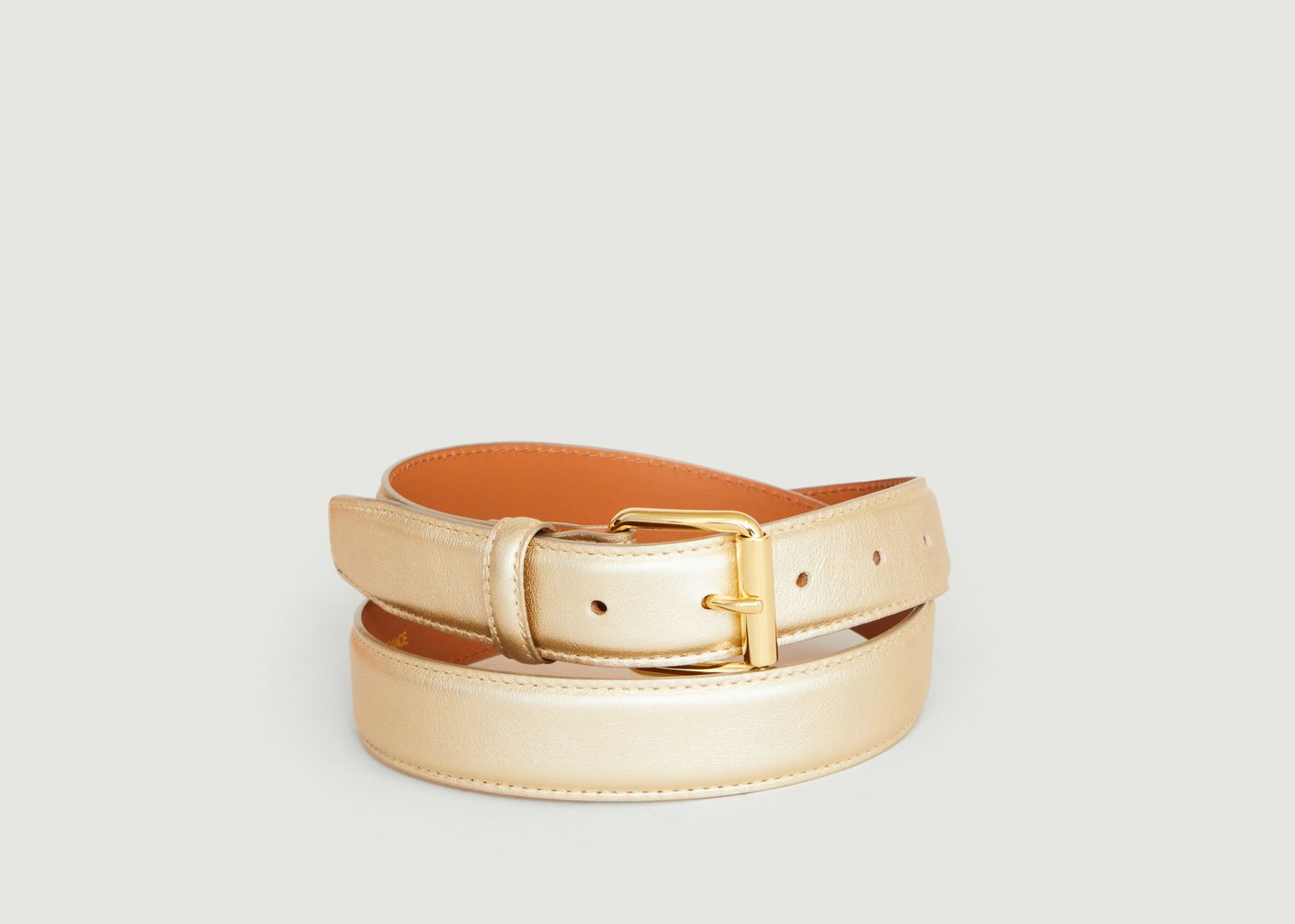 Light Gold Leather Belt - Maison Boinet