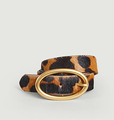 Cowhide leather Leopard belt
