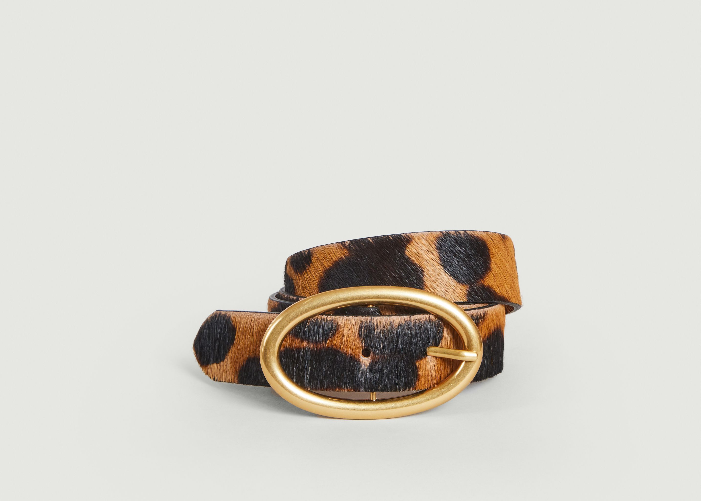 Cowhide leather Leopard belt - Maison Boinet