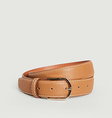 Cowhide leather grained belt