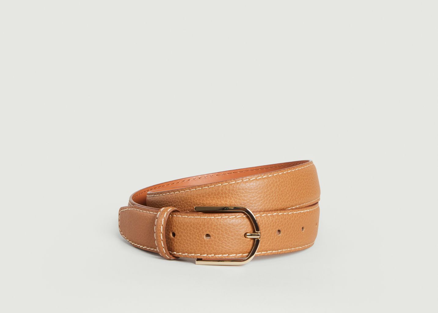 Cowhide leather grained belt - Maison Boinet