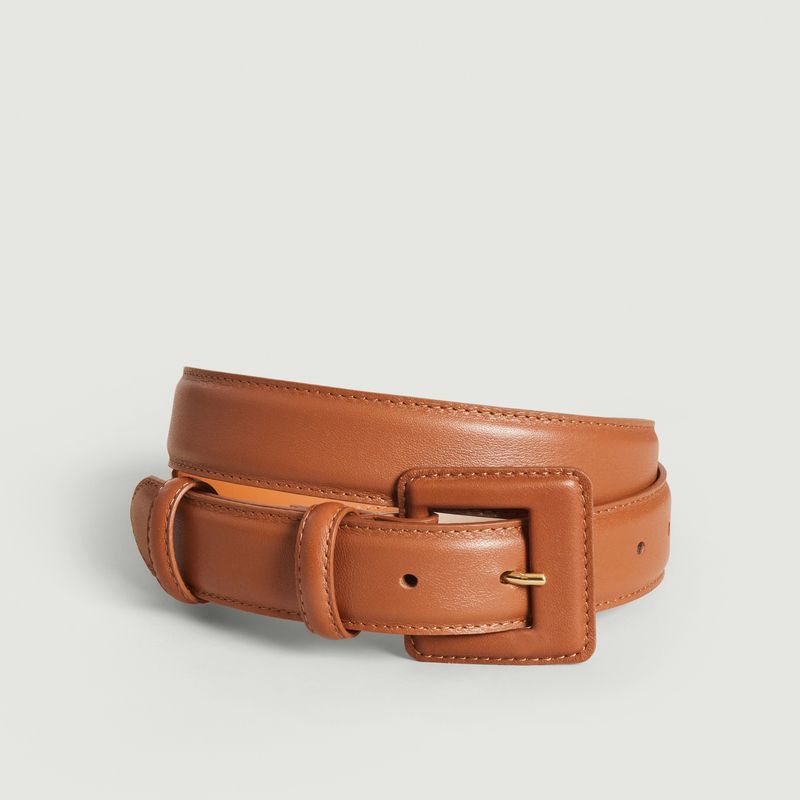 Smooth leather belt - Maison Boinet