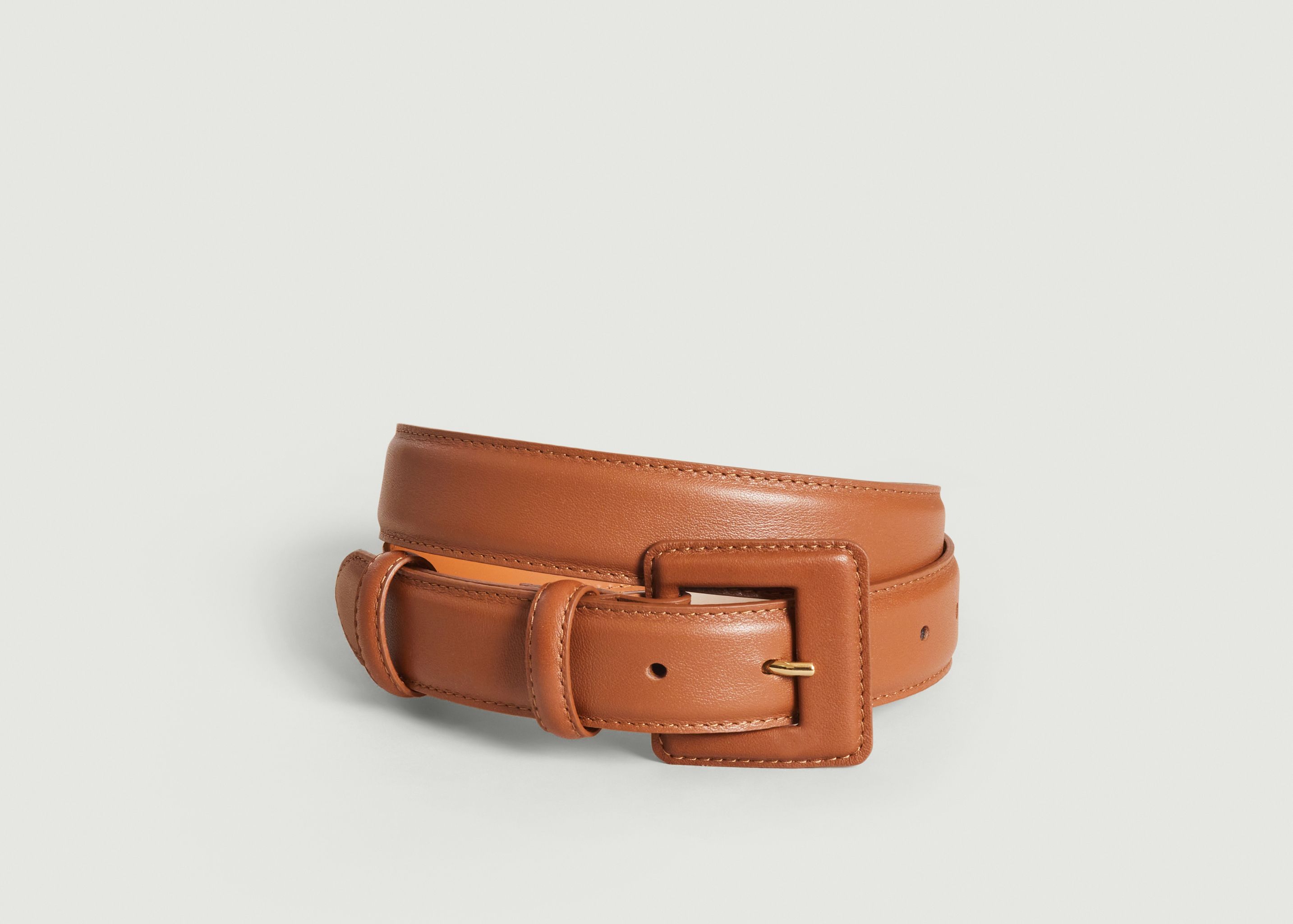 Smooth leather belt - Maison Boinet
