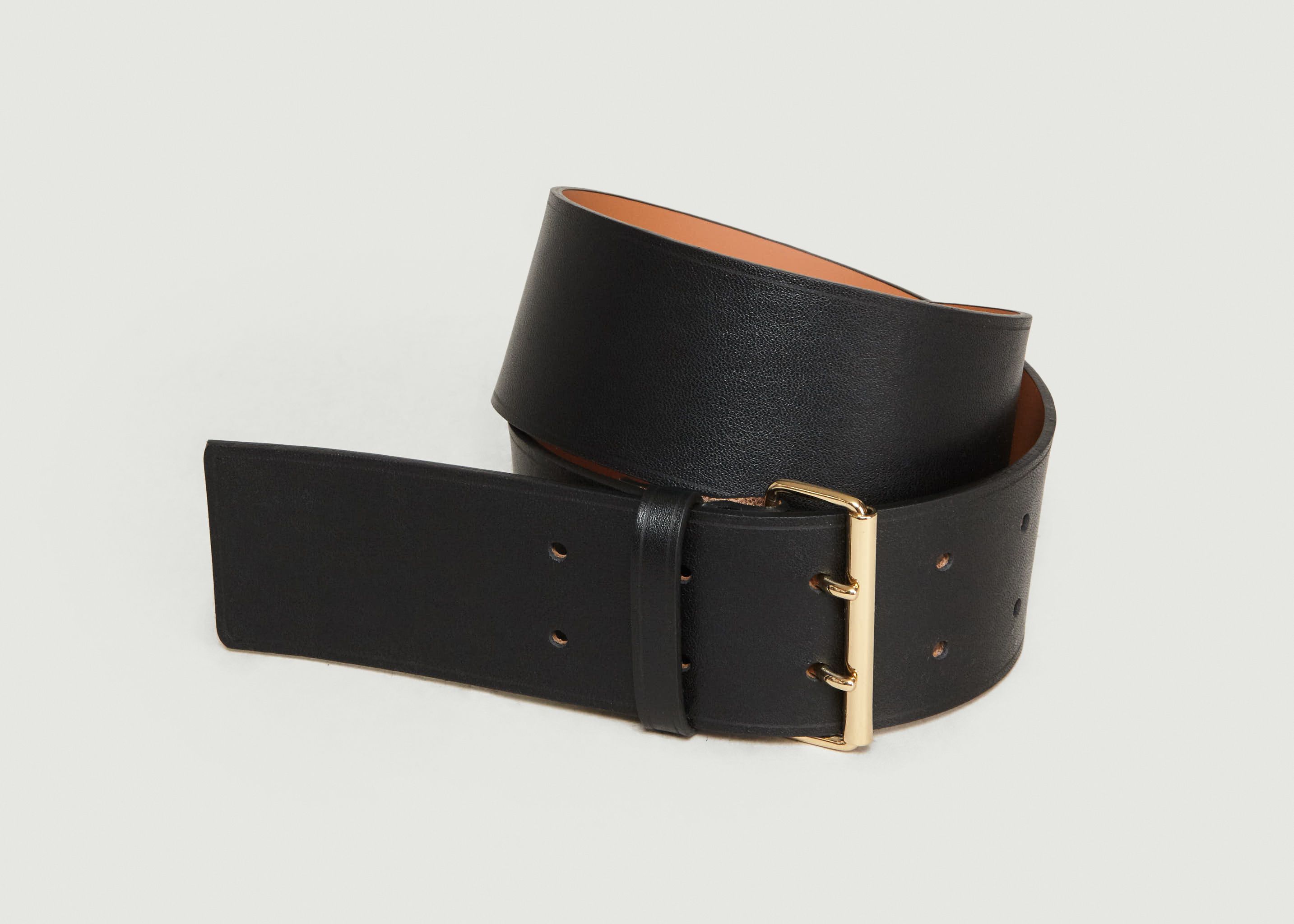 Double Buckle Leather Belt - Maison Boinet