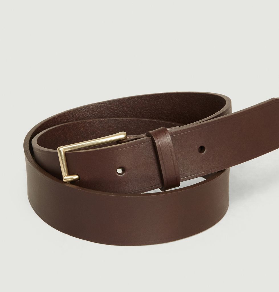 Calfskin Belt Dark Brown Maison Boinet | L'Exception