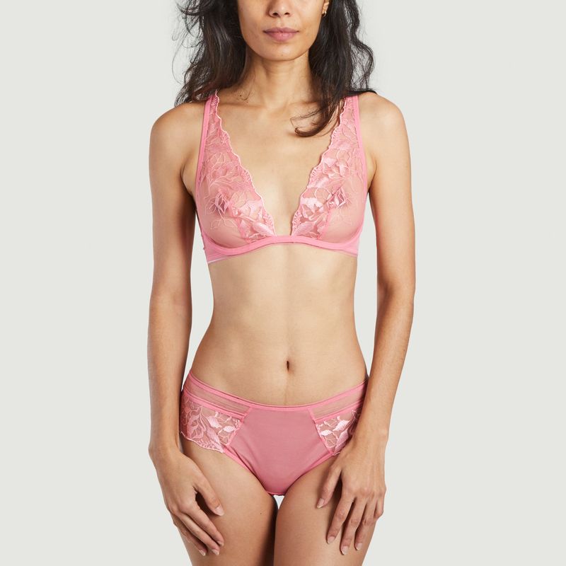 Underwired triangle bra with Sin embroidery - Maison Lejaby