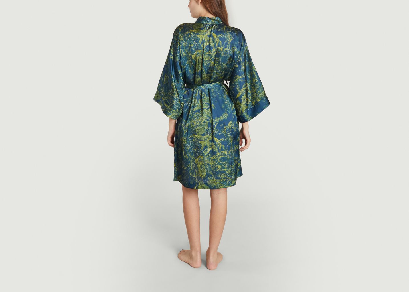 Kimono en satin imprimé Fleural - Maison Lejaby