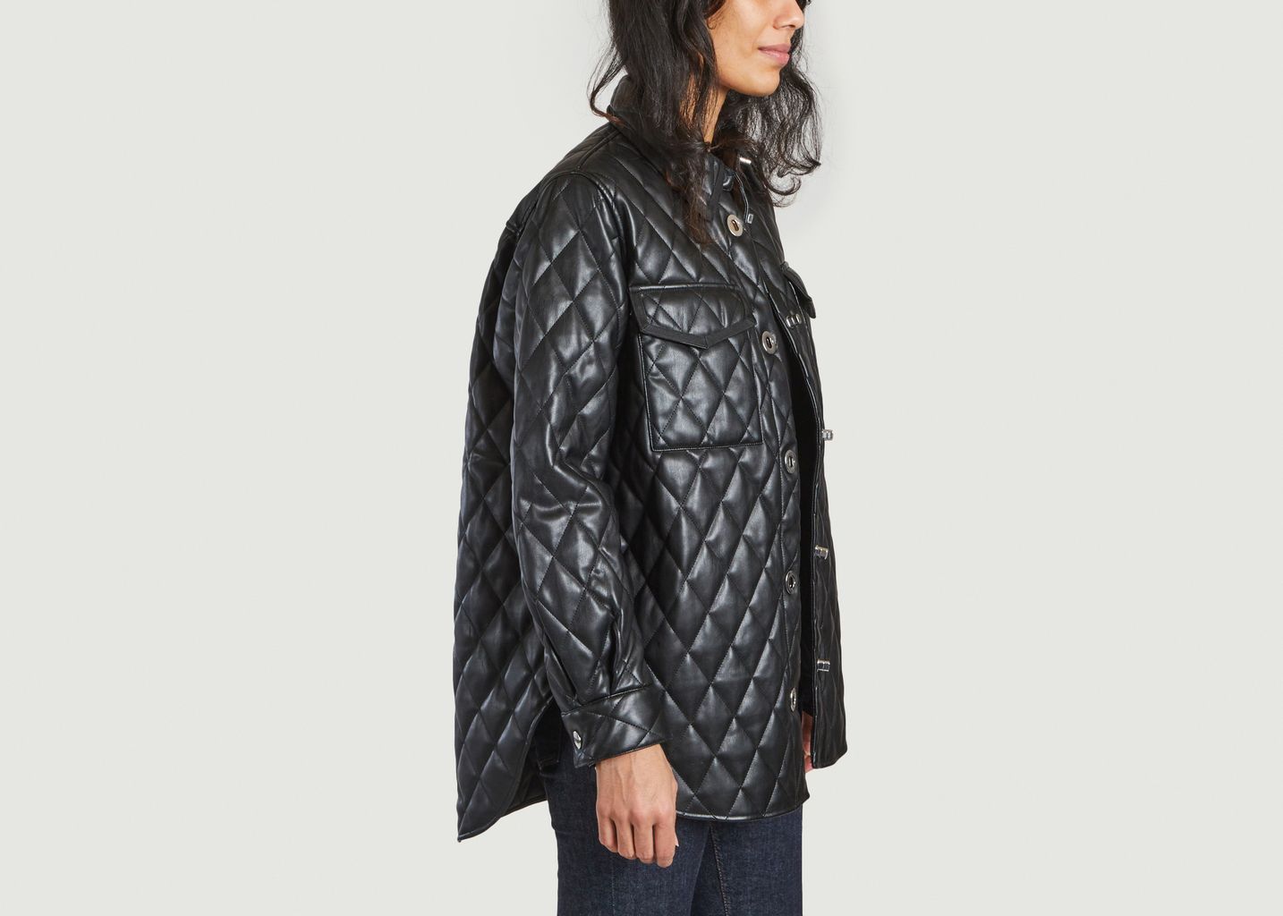 Baneta faux-leather quilted jacket - Maje