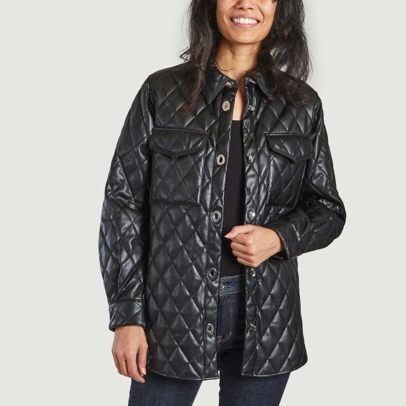 Baneta Quilted Faux Leather Jacket by Maje for $69