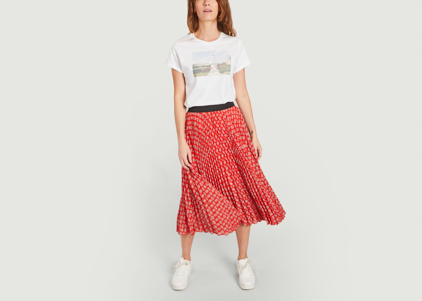 T-shirt imprimé en coton bio Tuileries - Maje