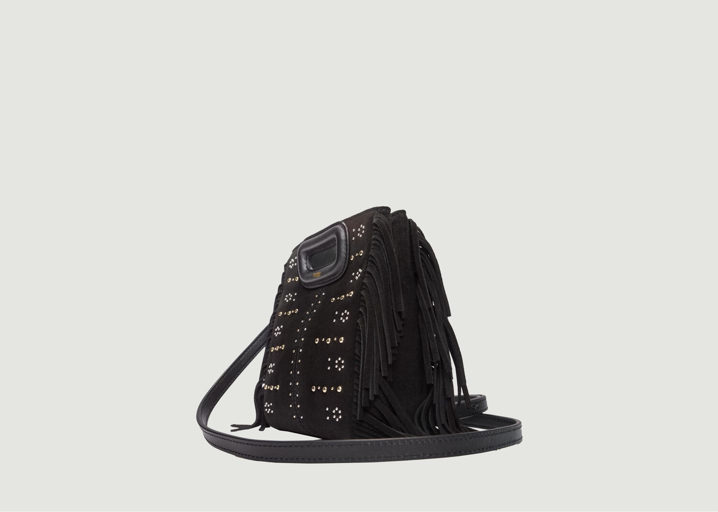 Sac en cuir suédé à studs M Mini - Maje