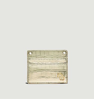 Card holder with crocodile style leather chain Sibil