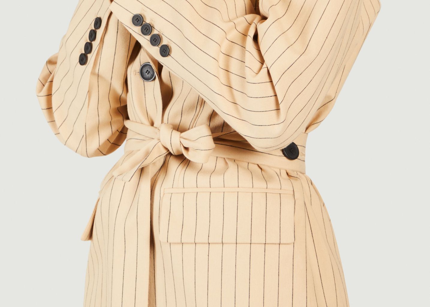 Striped cotton and linen blazer Varcel - Maje