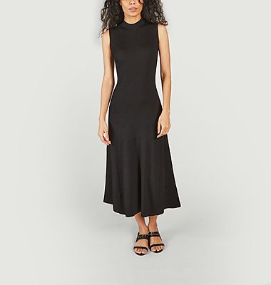 Long dress in fine knit without sleeves Repose