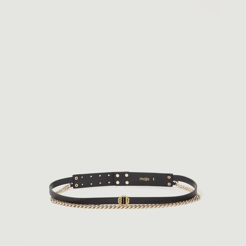 Double chain and leather belt - Maje